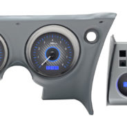 A set of 1968-1977 Corvette Dakota Digital VHX Gauges for a car.