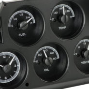 A set of 1968-1977 Corvette Dakota Digital VHX Gauges on a white background.