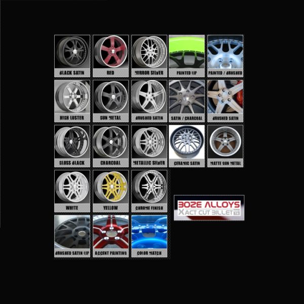 A picture of different VICTORY rims on a black background.