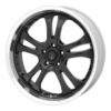 A black AR393 Casino wheel with a chrome rim on a black background.