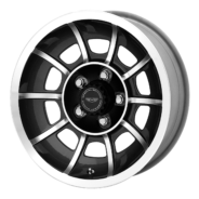A black and white VN47 Vector wheel with a chrome rim.