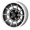 A black and white VN47 Vector wheel with white spokes.