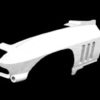 A black and white picture of a ACI 1963-1967 ONE THIRD FRONT END plastic part.