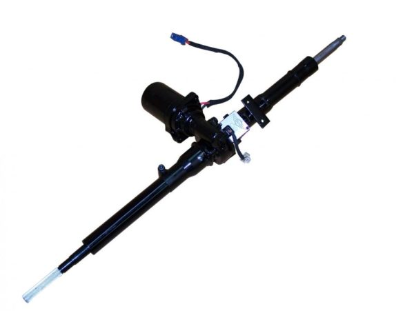 A black EZ Electric Power Steering for C2 Corvette on a white background.