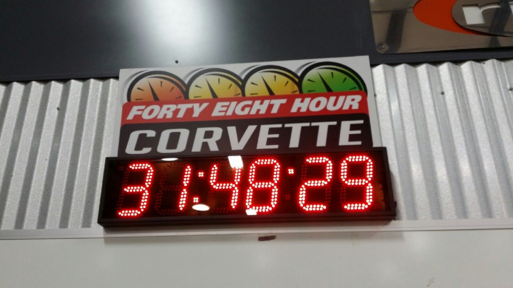 clock forty-eight hour corvette at 31 hours