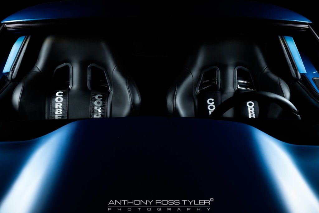 dark blue corvette with leather seats Anthony ross tyler photography