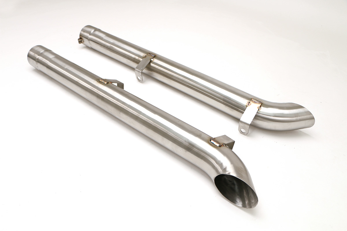 C2 C3 Corvette Insulated Side Pipes 4" - Brushed Stainless Finish