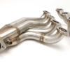 A pair of C2 / C3 Corvette LS Conversion Mid-Length Headers on a white background.
