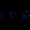 1968-77 Corvette Dakota Digital HDX Gauges with blue lights in the dark.