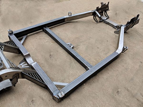 A Coffman C2 Performance Chassis for a motorcycle on the ground.