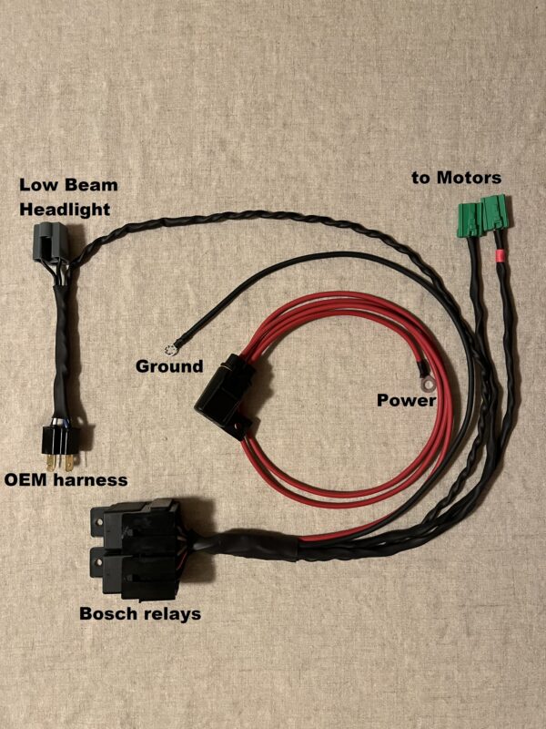A wiring diagram of a C3 ELECTRIC HEADLIGHT CONVERSION KIT harness for a car.