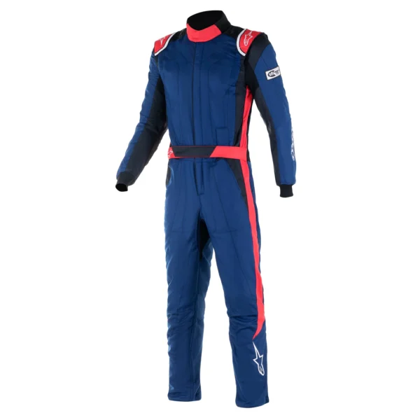 The ALPINESTARS GP PRO COMP V2 BOOTCUT racing suit in blue and red.
