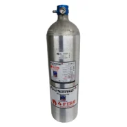 A SPA 4FIRE - 10LBS AUTOMATIC/ELECTRIC FIRE SUPPRESSION silver cylinder with a blue cap.