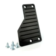 A black plastic C5/C6 GAS PEDAL EXTENSION with screws and bolts.