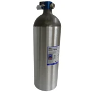 A stainless steel cylinder with a blue handle, specifically the SPA NOVEC EXTREME - 10LBS AUTOMATIC/MANUAL FIRE SUPPRESSION.