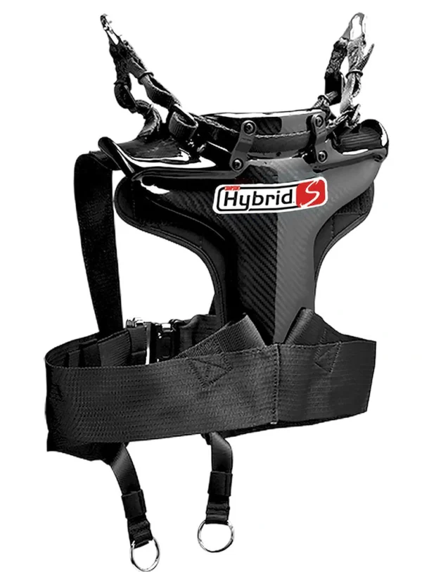 A black SIMPSON HYBRID S harness with two straps on it.
